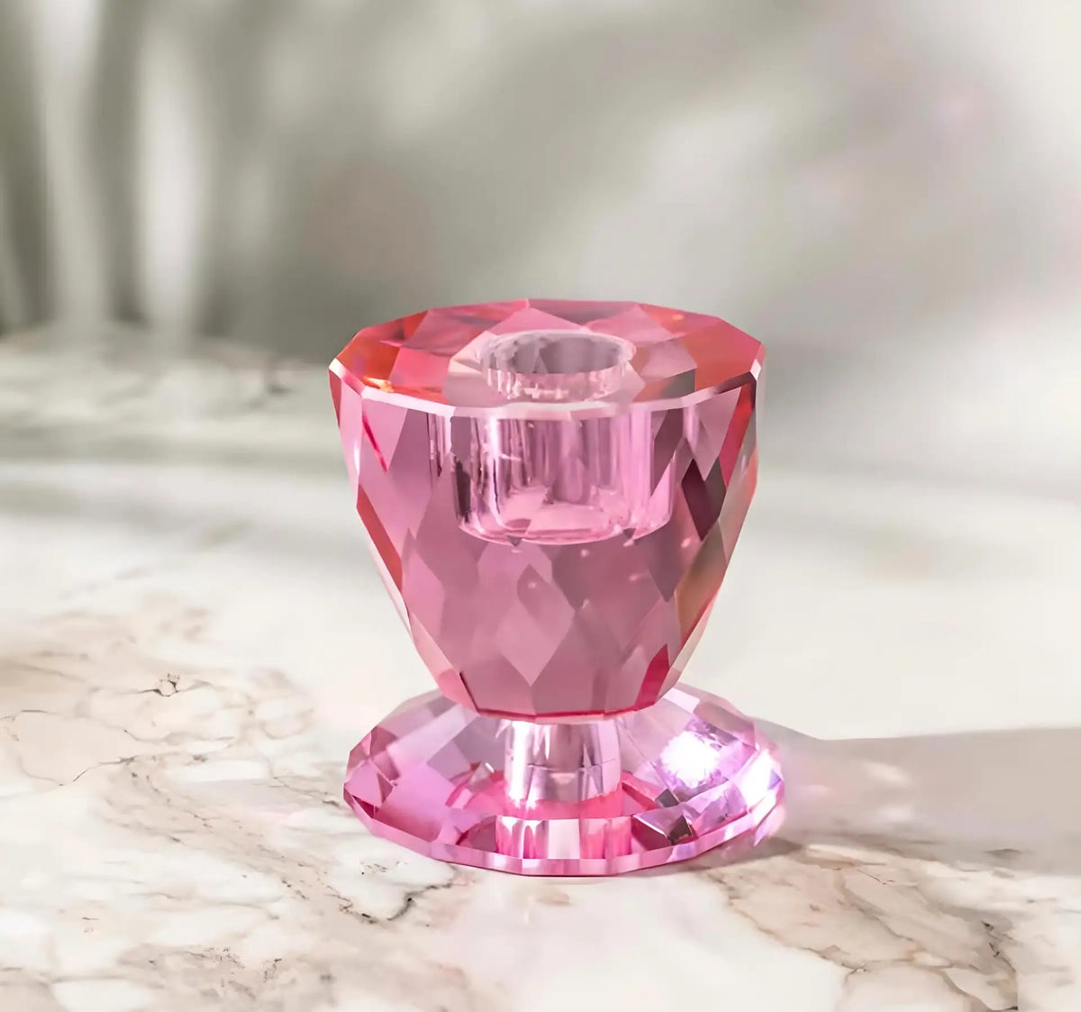 Pembe SPARKLE Cam Şamdan – Modern ve Şık Dekor Seçeneği