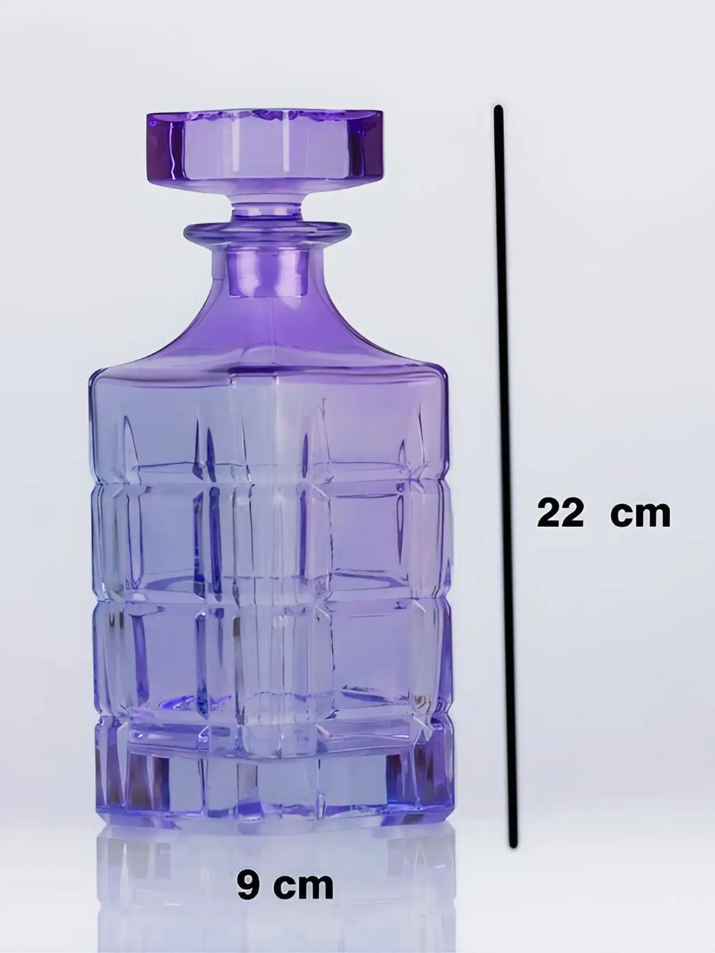 Purple Crystal Decorative Bottle – Handcrafted Glass Ornament (22 cm)