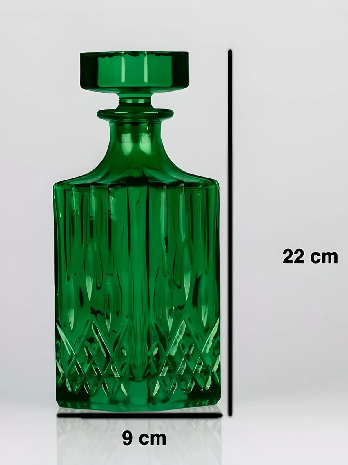 Yeşil  Dekoratif Şişe – El İşçiliği Cam Obje (22 cm)