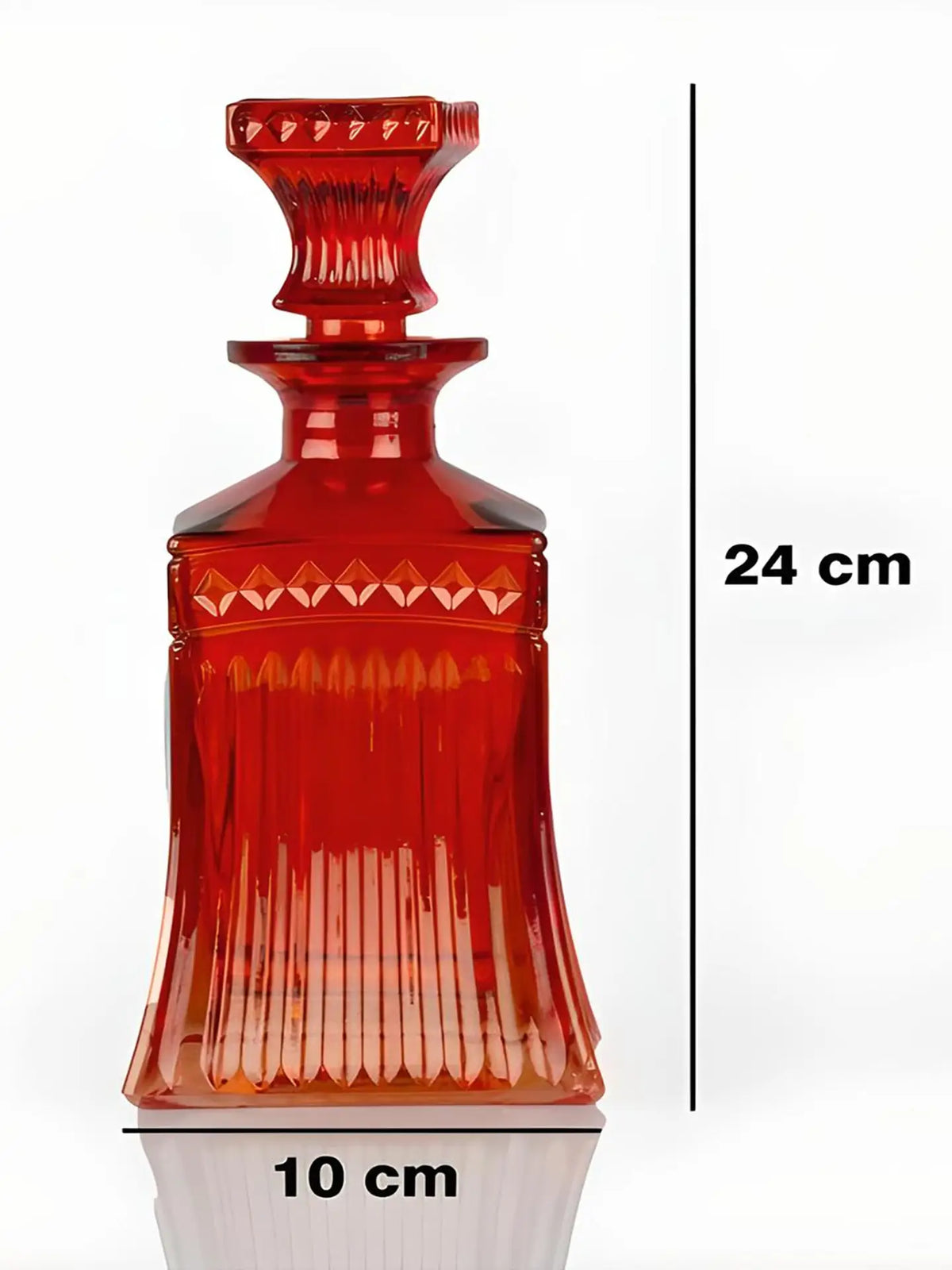 Koyu Turuncu Işıltı Kristal Şişe – Dekoratif Ev Aksesuarı