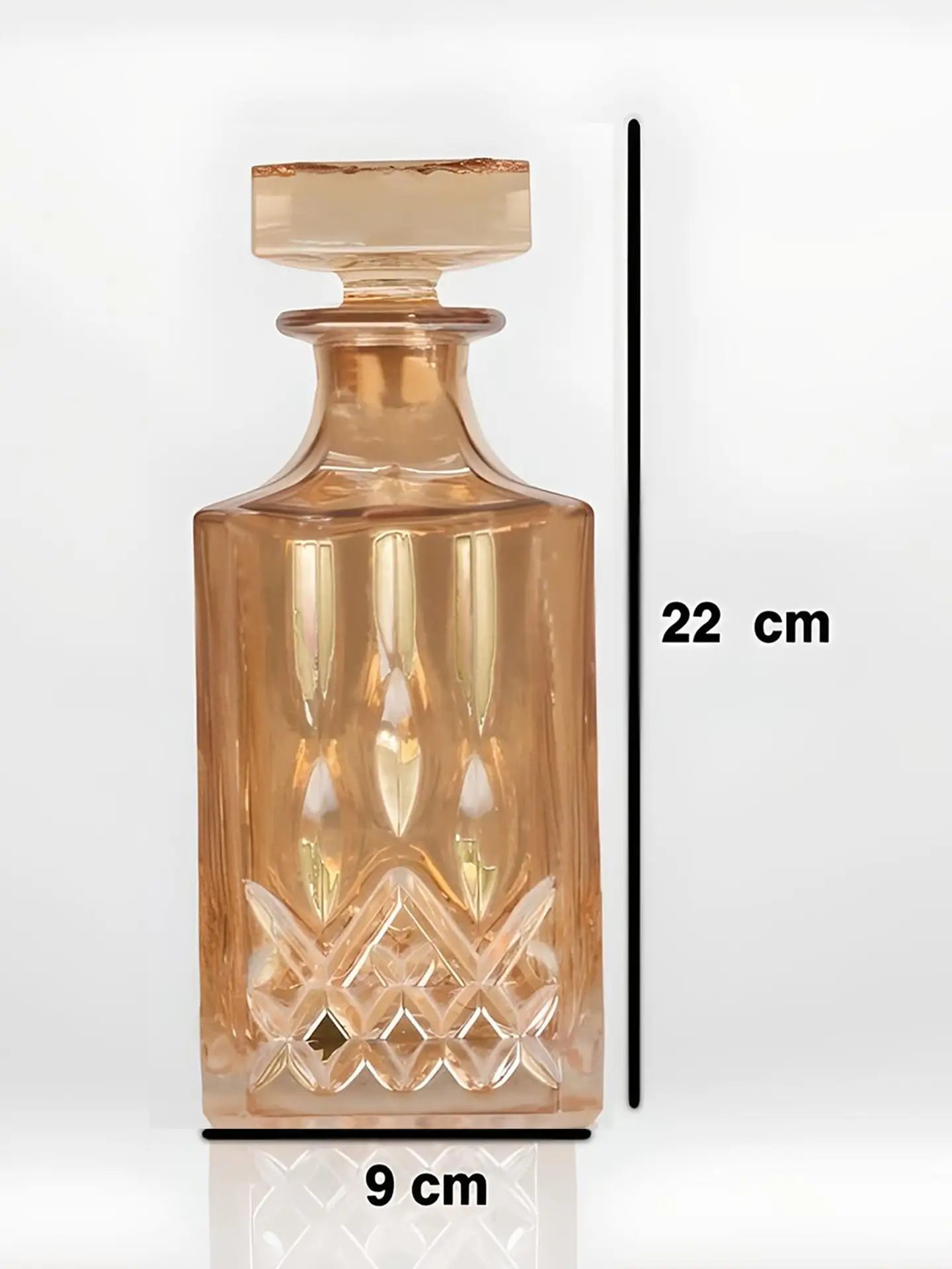 Şampanya  Kristal Dekoratif Şişe – El İşçiliği Cam Obje (22 cm)