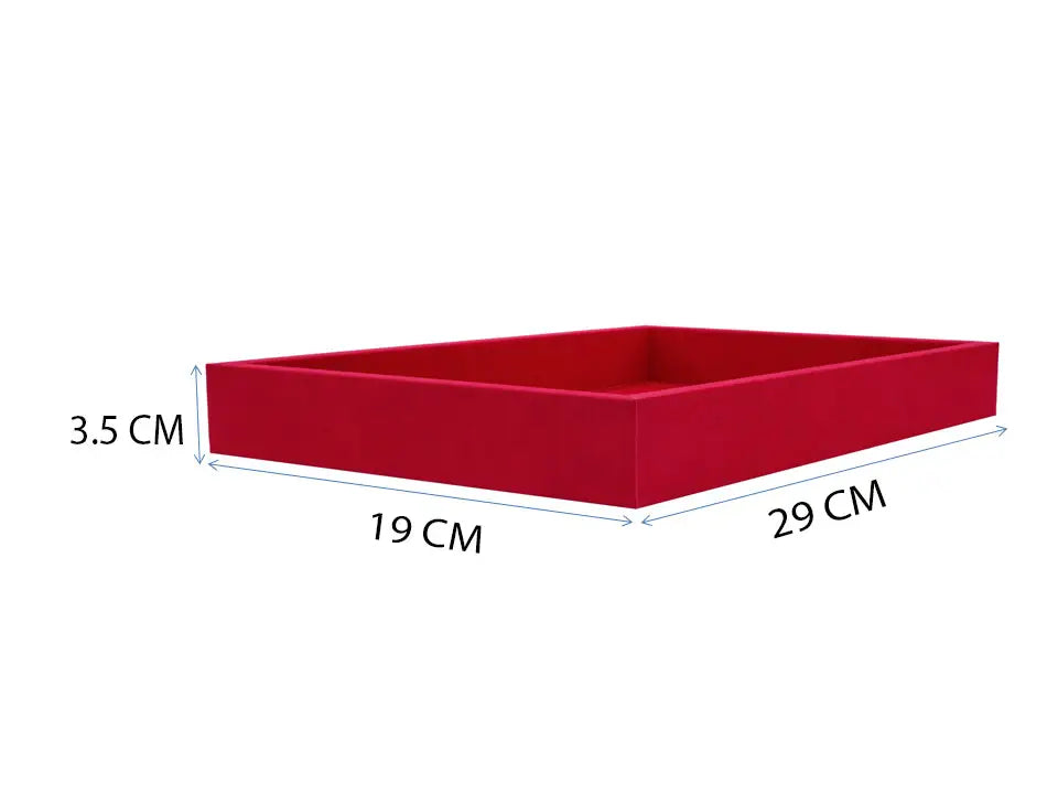 Orta Boy  Mercan Kırmızı Renk Suni Deri Tepsi