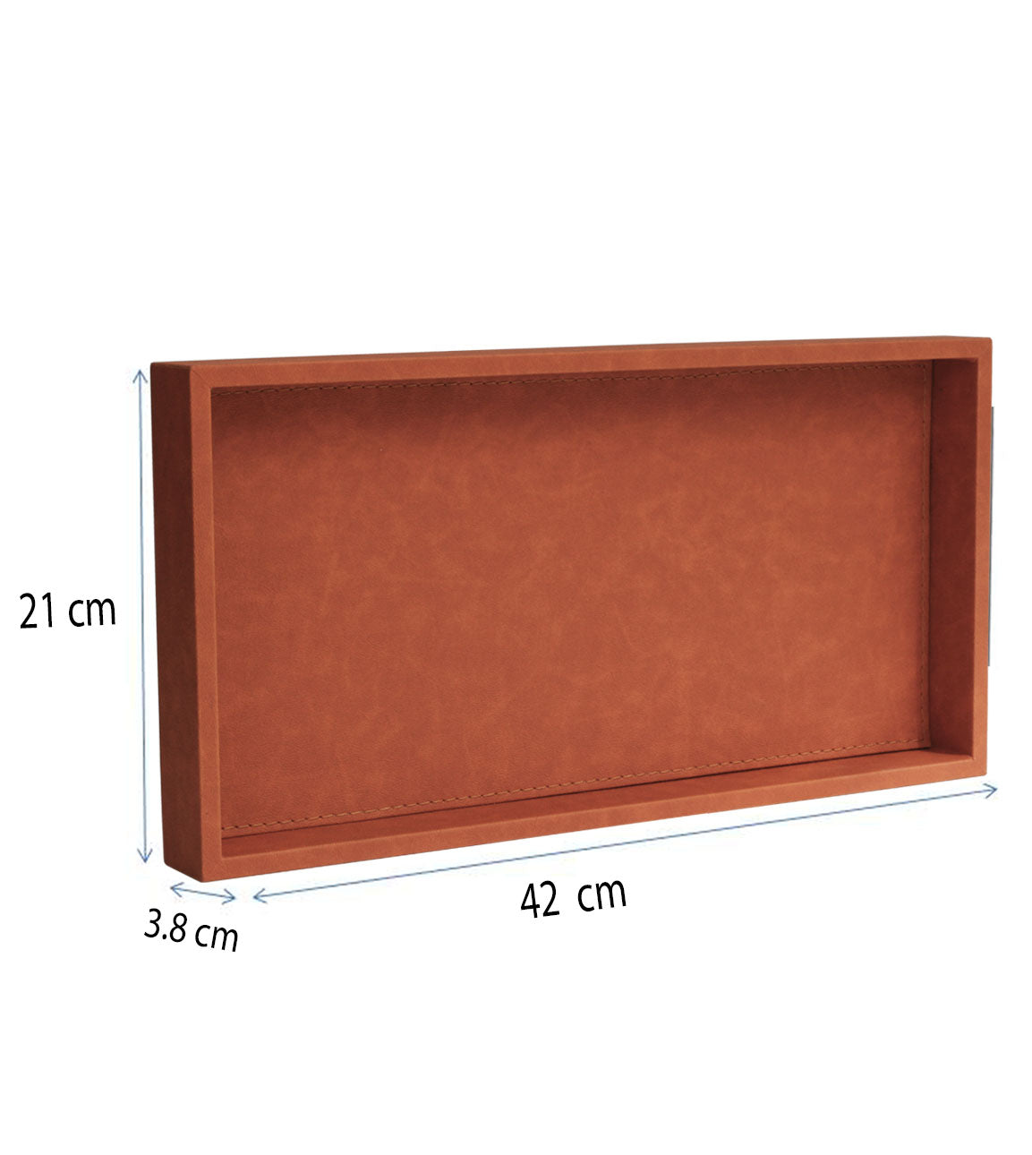 Büyük Boy Turuncu Renk Suni Deri Tepsi