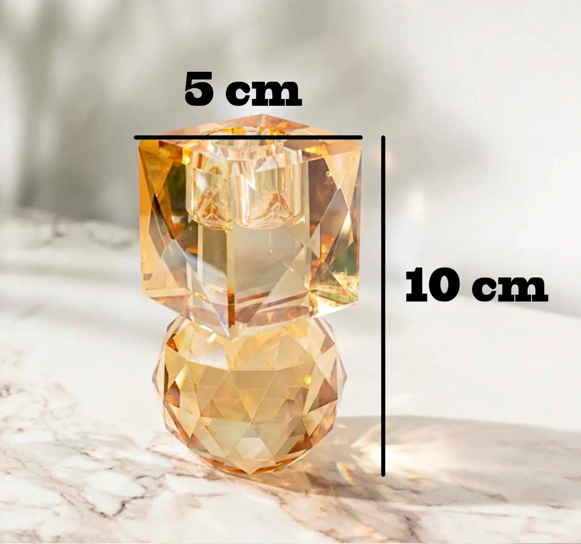 Sarı/ Füme SPARKLE Cam Şamdan – Modern ve Şık Dekor Seçeneği