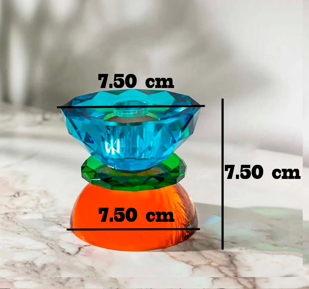 Turuncu/Siyah/ Füme  SPARKLE Cam Şamdan – Modern ve Şık Dekor Seçeneği